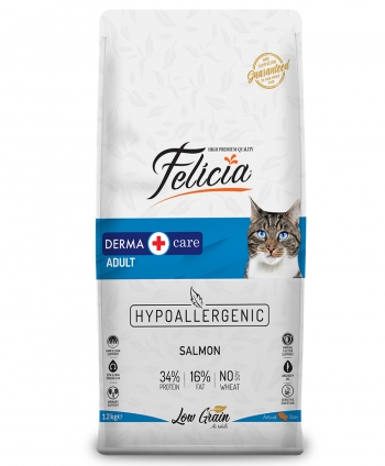 Felicia Az Tahıllı 12 Kg Yetişkin Somonlu HypoAllergenic Kedi Maması