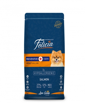 Felicia Az Tahıllı 3 Kg Yetişkin Somonlu Small /Mini HypoAllergenic Köpek Maması