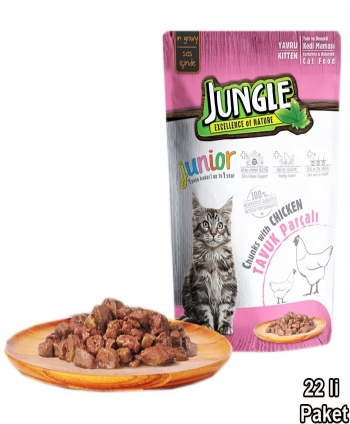 Jungle Pouch Yavru Kedi Tavuklu 22 Ad.Jelli Yaş M