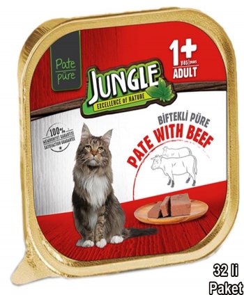 Jungle Kedi 100g 32'li Dana Etli Ezme/Pate Mama