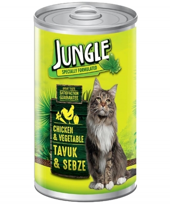 Jungle Kedi 415 gr Tavuklu-Sebzeli Kons. 24 Adet