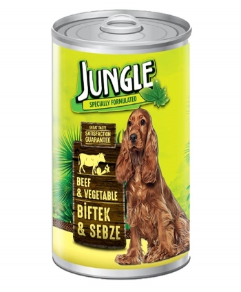 Jungle Köpek 415 gr Biftekli-Sebzeli Kons. 24 Adet