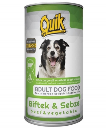 Quik Köpek 415 gr Biftek-Sebze Kons. 24 Adet