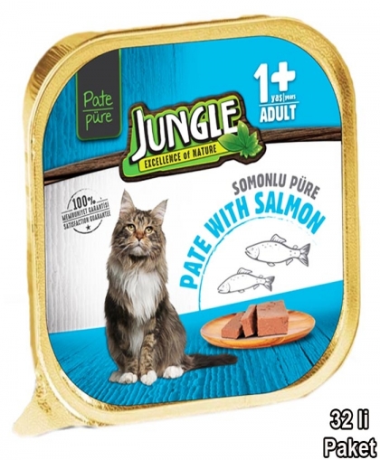 Jungle Kedi 100g 32'li Balıklı Ezme/Pate Mama