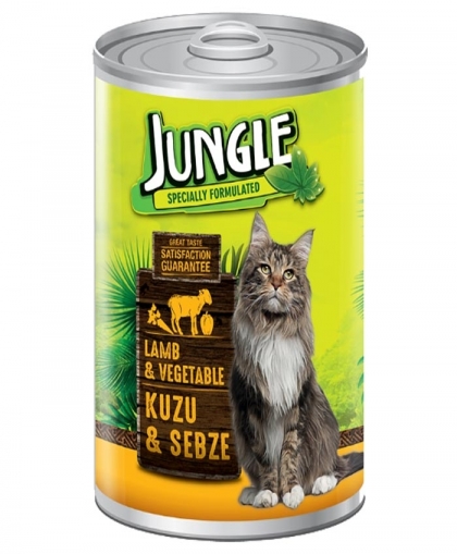 Jungle Kedi 415 gr Kuzu Etli-Sebzeli Kons.24 Adet