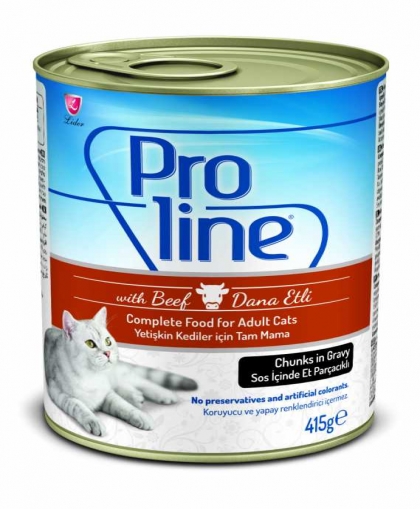 PROLİNE KEDİ KONSERVE BİFTEKLİ SOS İÇİNDE 415 GR